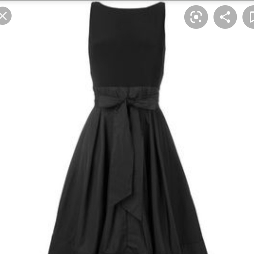 Lauren Ralph Lauren Yoko Black Taffeta Dress